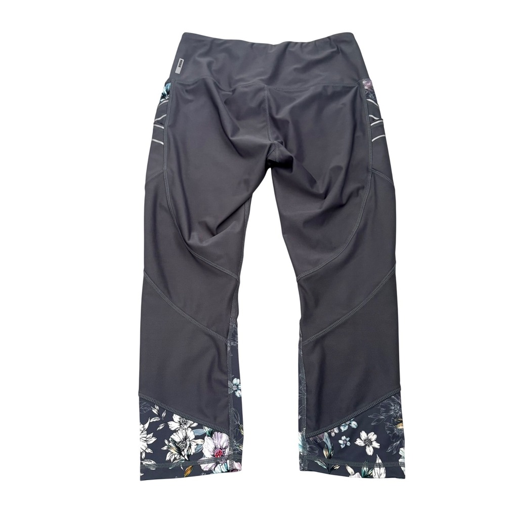 RBX Active Womens Gray Floral Print Capri Leggings with Pockets Size Medium - Picture 2 of 6
